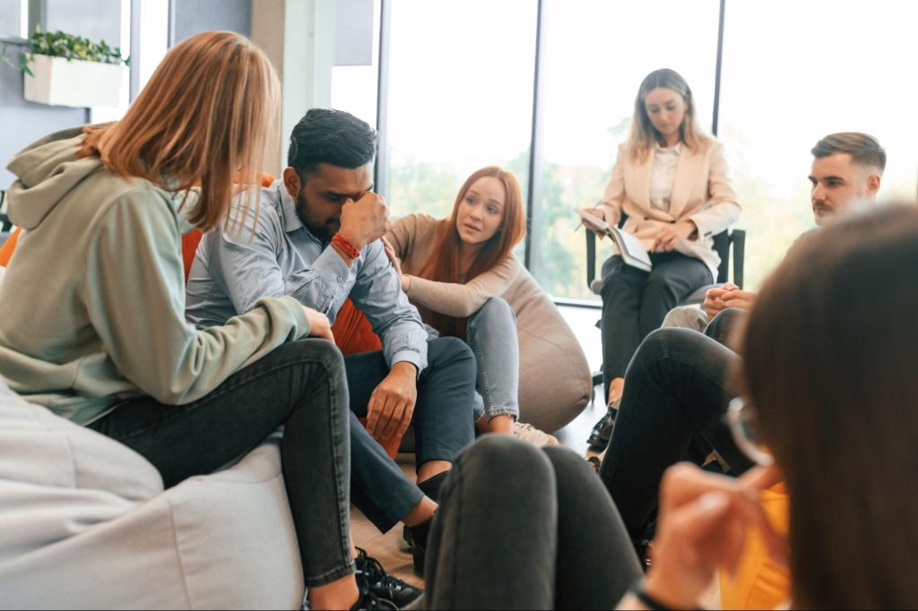 A support group meeting.